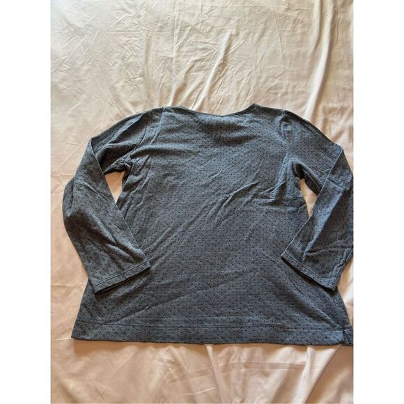 Croft & Barrow Blue Polkadot Long Sleeve Top Woman’s Size Large - Picture 6 of 9